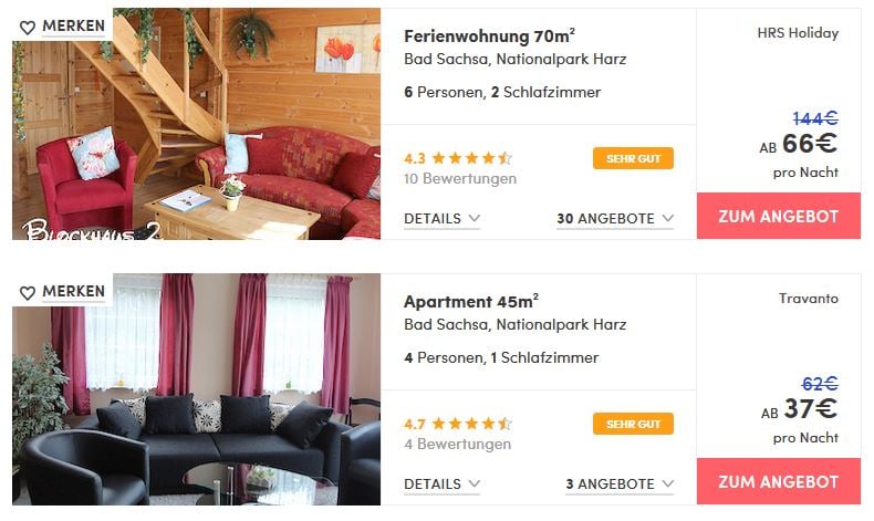 Auszeit im Harz Unterkunft im Feriendorf Fuchsbau ab 37€
