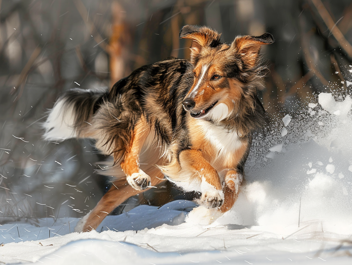 hund im schnee